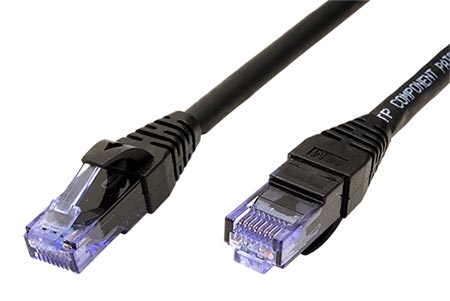 UTP patchkabel kat. 6a, Component Level, 5m, LSOH, černý