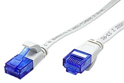 UTP patchkabel kat. 6a, plochý, 1m, šedý