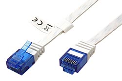 UTP patchkabel kat. 6a, plochý, 2m, bílý