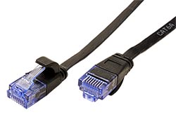 UTP patchkabel kat. 6a, plochý, 5m, černý
