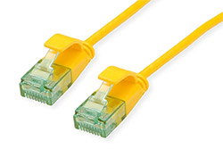 UTP patchkabel kat. 6a, tenký, 1,5m, žlutý