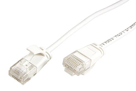 UTP patchkabel kat. 6a, tenký, LSOH, 0,3m, bílý