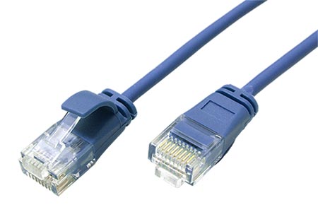 UTP patchkabel kat. 6a, tenký, LSOH, 0,3m, modrý