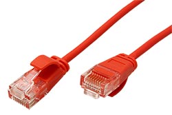 UTP patchkabel kat. 6a, tenký, LSOH, 0,5m, červený