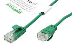 UTP patchkabel kat. 6a, tenký, LSOH, 0,5m, zelený