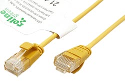 UTP patchkabel kat. 6a, tenký, LSOH, 0,5m, žlutý
