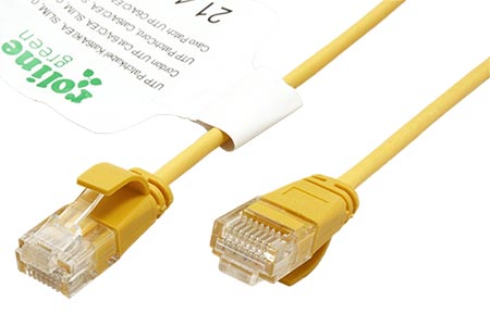 UTP patchkabel kat. 6a, tenký, LSOH, 1,5m, žlutý