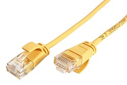 UTP patchkabel kat. 6a, tenký, LSOH, 1m, žlutý