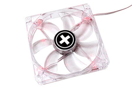 Ventilátor 120x120x25mm, transparentní, červené LED, DMI, série Performance C (XF046 | XPF120.TR)