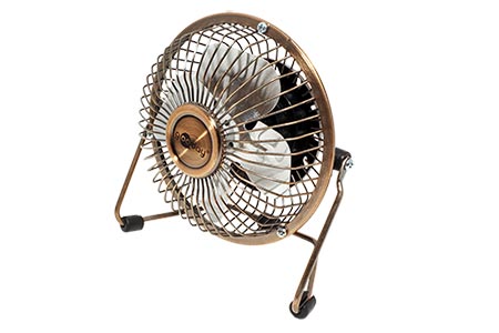 Ventilátor stolní USB, 15cm, měděný