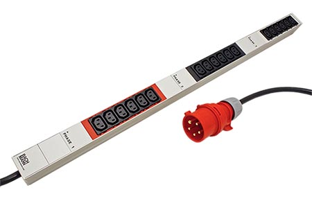 Vertikální napájecí panel 18x IEC320 C13, 3m, vidlice IEC 60309 3x16A (800.0105)