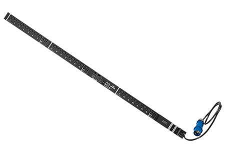 Vertikální napájecí panel 21x C13 + 3x C19, IP, měření, ovládání, jištění, vidlice IEC 60309 32A,1,6m (PE8324G)