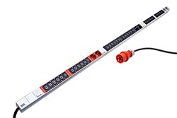 Vertikální napájecí panel 36x IEC320 C13 + 6x zásuvka DE, 3m, vidlice IEC 60309 3x16A (800.2342)