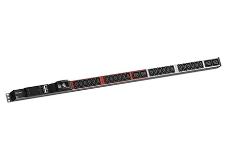 Vertikální napájecí panel BN ESSENTIAL, 24x C13, 4x C19, měření /fáze, 2x jistič, 3m, IEC 60309 32A (BM0024226)