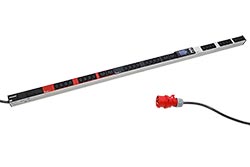 Vertikální napájecí panel BN ESSENTIAL, 24x C13, 6x C19, měření /fáze, 3m, IEC 60309 3x16A (BM0024223)
