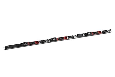 Vertikální napájecí panel BN ESSENTIAL, 24x C13, 6x DE, měření /fáze, 6x jistič, 3m, IEC 60309 3x 32A (BM0024229)