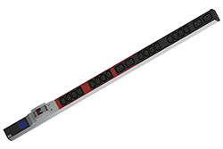 Vertikální napájecí panel BN0500, 16x C13, 4x C19, lokální měření /fáze, 2x jistič, 3m, IEC 60309 32A (800.2405)