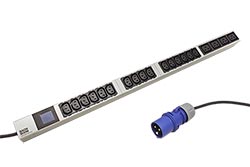 Vertikální napájecí panel BN0500 16x IEC320 C13 + 4x IEC320 C19, 3m, vidlice IEC 60309 16A, měření (800.2395)