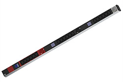 Vertikální napájecí panel BN0500, 18x C13, 3x zásuvka DE, 3x lokální měření /fáze, 3m, IEC 60309 3x 16A (800.2399)