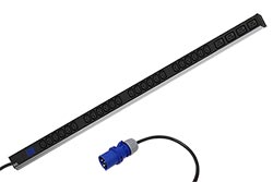 Vertikální napájecí panel BN0500, 24x IEC 320 C13, 4x C19, 3m, vidlice IEC 60309 16A, měření (800.2135)