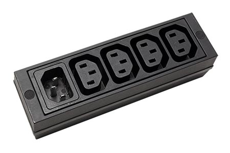 Vícenásobná zásuvka 230V/10A, IEC320 C14 - 4x C13