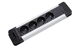 Vícenásobná zásuvka CONNECTUS, 4x zásuvka CZ, 2m, šedá