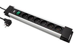 Vícenásobná zásuvka CONNECTUS, CEE7/7 - 6x zásuvka CZ, vypínač, 2m, šedá (BM005932)
