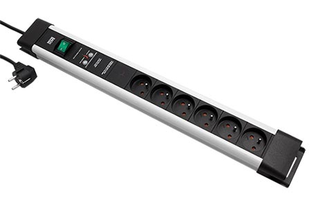 Vícenásobná zásuvka CONNECTUS, CEE7/7 - 6x zásuvka CZ, vypínač, přepěťová ochrana, 2m, šedá (BM005931)
