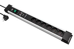 Vícenásobná zásuvka CONNECTUS, CEE7/7 - 6x zásuvka CZ, vypínač, přepěťová ochrana, 2m, šedá (BM005931)