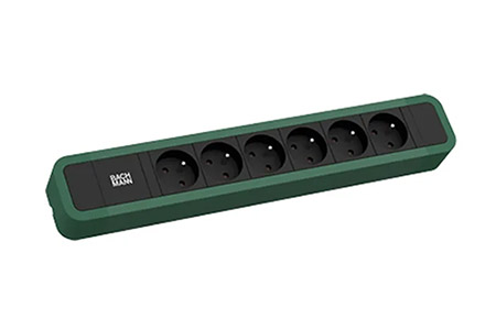 Vícenásobná zásuvka PRIMO 2, 230V/16A, 6x zásuvka CZ, 2m, zelená (350.223)