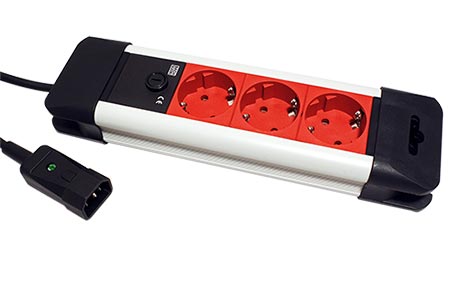 Vícenásobná zásuvka pro výstup UPS, 230V/10A, 3x zásuvka DE, IEC320/C14- 3x 7/3(F), 2m (330.300)