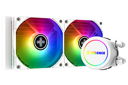 Vodní chlazení pro CPU Intel a AMD, 2x ventilátor 120mm ARGB, max. 300W TDP, bílý (XC974 | LQ240 White ARGB)