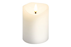 Vosková LED svíčka, bílá, 7,5 x 10cm