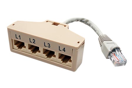 Y adaptér 4x telefon RJ45 1xM/4xF kabel