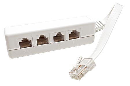 Y adaptér 4x telefon RJ45 1xM/4xF kabel