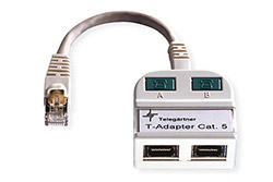 Y adaptér kat. 5e, 1xM/2xF, UTP (2x ISDN), 15cm (100023152)