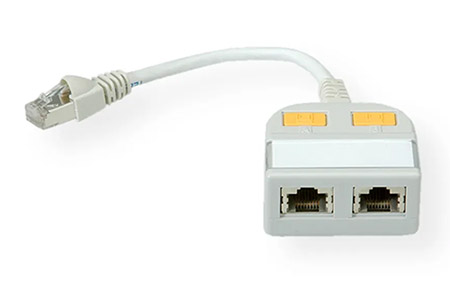 Y adaptér kat. 5e, 1xM/2xF, UTP (2x síť), 15cm (100023150)