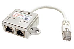 Y adaptér kat. 5e, RJ45M - 2x RJ45F, STP