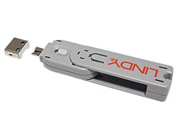 Záslepka pro USB A port, 4ks + klíč, bílá