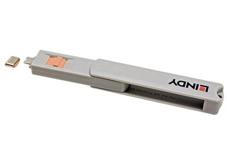 Záslepka pro USB C port, 4ks + klíč, oranžová