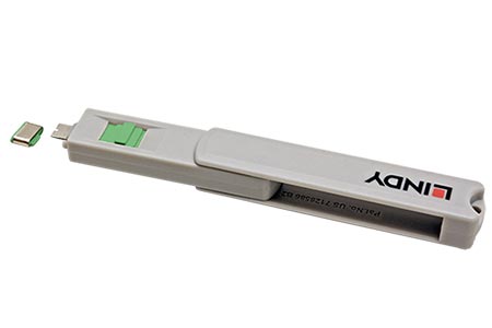 Záslepka pro USB C port, 4ks + klíč, zelená