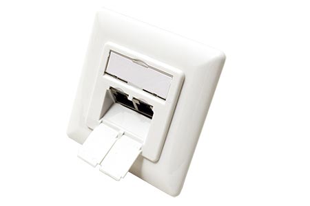 Zásuvka 2x RJ45 kat. 6a, STP, pod omítku, bílá