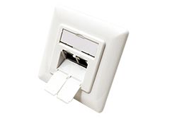 Zásuvka 2x RJ45 kat. 6a, STP, pod omítku, bílá