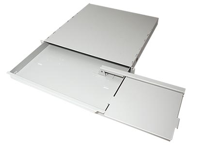 Zásuvka na klávesnici a myš do 19" rozvaděče / 1U, šedá