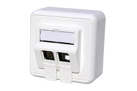 Zásuvka na omítku pro 2x Keystone modul, bílá