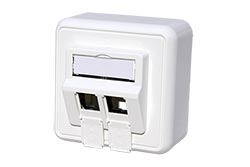 Zásuvka na omítku pro 2x Keystone modul, bílá