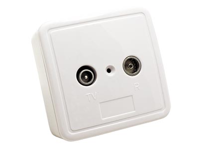 Zásuvka na omítku pro TV a radio, koncová