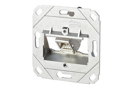 Zásuvka pod omítku, 1x MC modul RJ45 kat. 6a 180°, bez čela, bílá