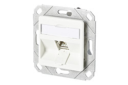 Zásuvka pod omítku, 1x MC modul RJ45 kat. 6a 180°, bez rámečku, bílá