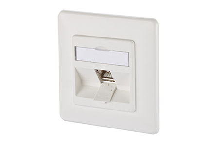 Zásuvka pod omítku, 1x MC modul RJ45 kat. 6a, 270°, bílá